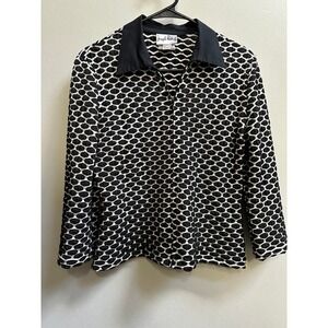 L NEW | Joseph Ribkoff Lightweight Embossed Jacket | Women’s 10 | Black & White